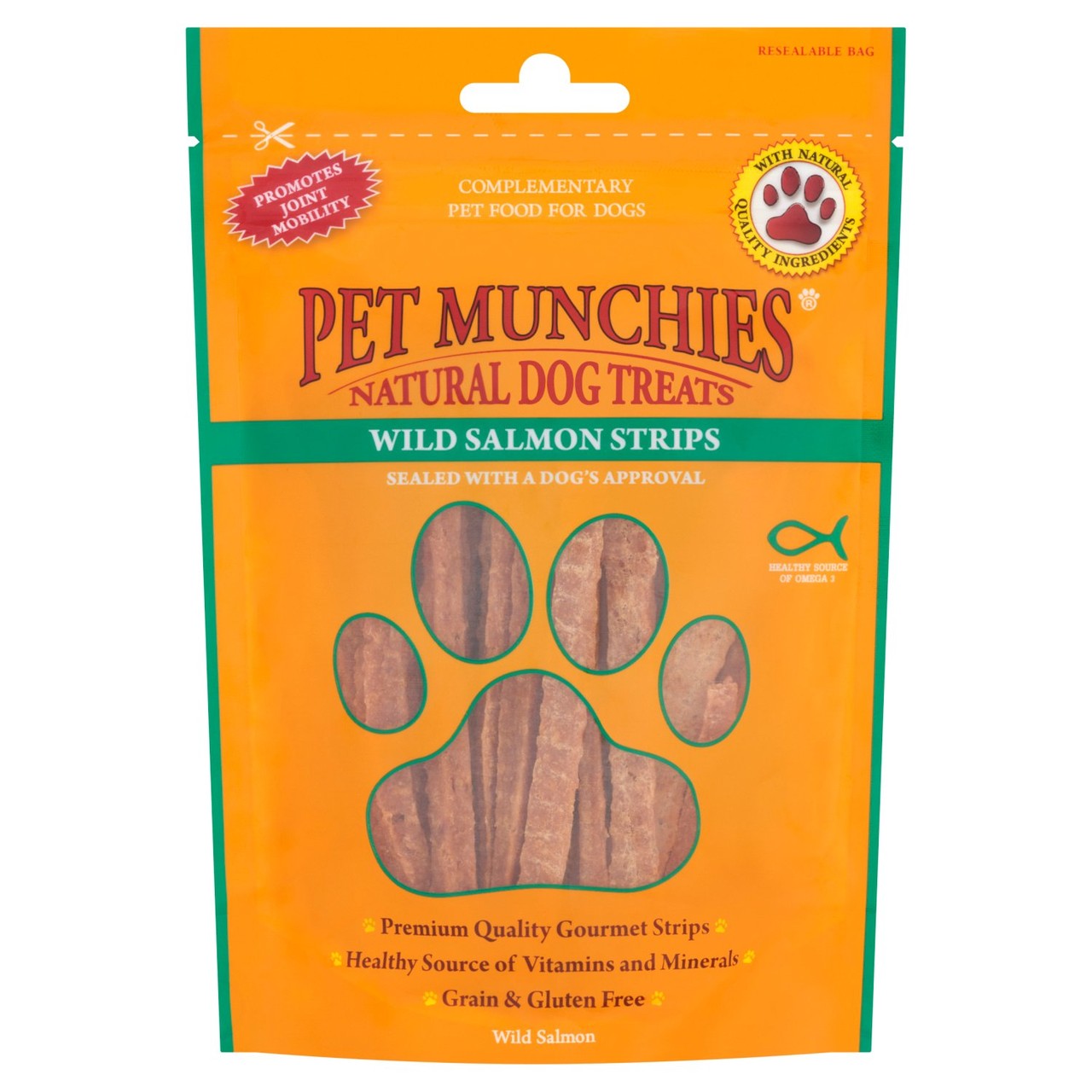 Pet Munchies Wild Salmon Strips Dog Treats 80g