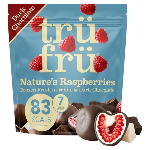 Trufru Natures Raspberries In White & Dark Chocolate 