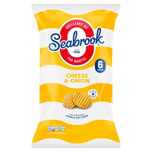 Seabrook Cheese & Onion Crisps 6 Pack