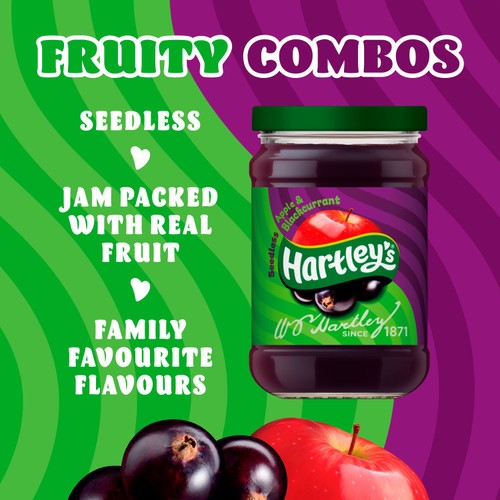 Hartley's Fruity Combos Blackcurrant & Apple Jam 300g