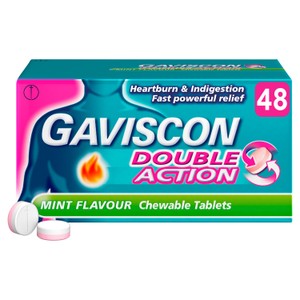 Gaviscon Double Action Heartburn & Indigestion Mint Flavour Tablets