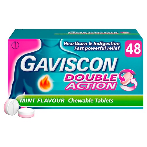 Gaviscon Double Action Heartburn & Indigestion Mint Flavour Tablets