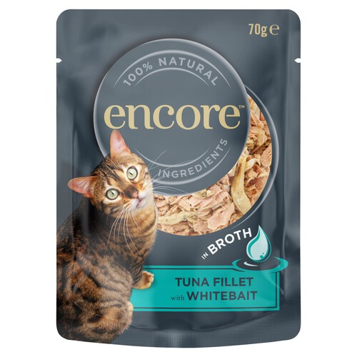 Encore Cat Pouch, Tuna with Whitebait in Broth