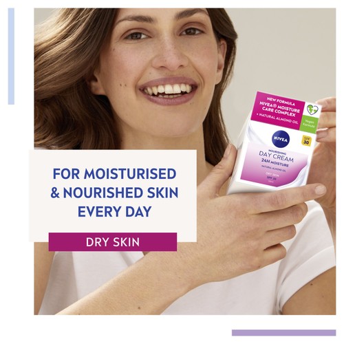  NIVEA Nourishing Day Cream Moisturiser Dry and Sensitive Skin SPF30