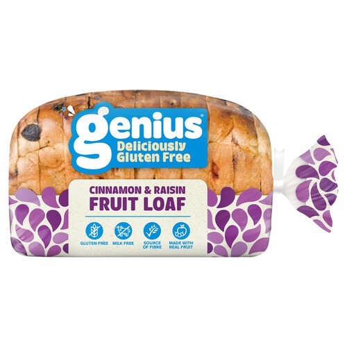 Genius Gluten Free Sliced Spicy Fruit Loaf 