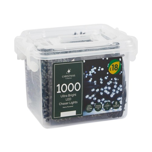 Morrisons 1000 Cool White Led Chaser Lights