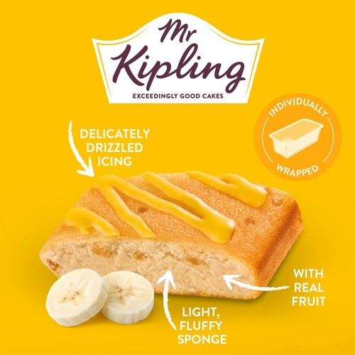 Mr Kipling Lunchbox Banana Cake Slices 4 Pack