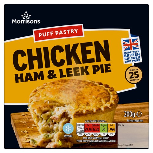 Morrisons Puff Pastry Chicken, Ham & Leek Pie