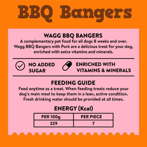 Wagg BBQ Bangers Dog Treats  125g