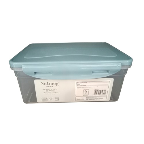 Nutmeg rectangular clip top container