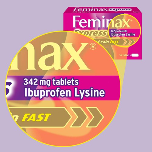 Feminax Express Ibuprofen Lysine 342mg Tablets