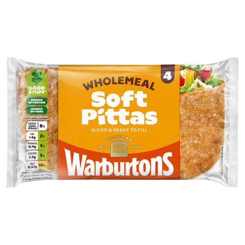 Warburtons Wholemeal Soft Pittas