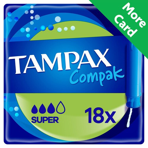 Tampax Compak Super Tampons with Applicator 18 pack