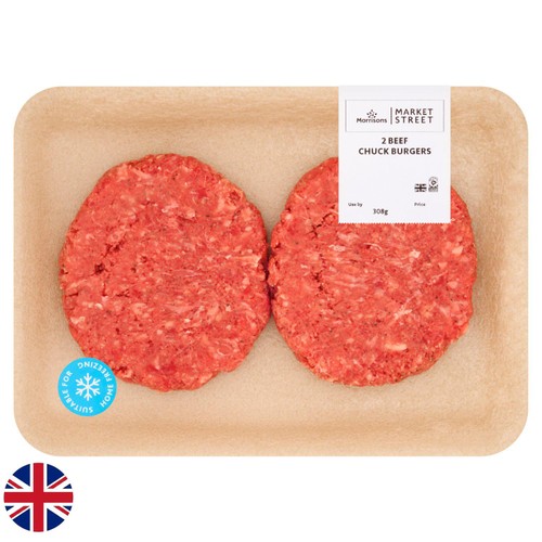 Morrisons British Beef Chuck Burgers 2 Pack 340g