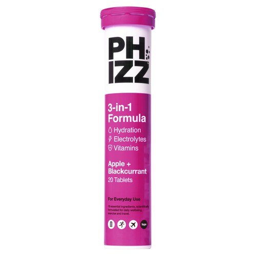 Phizz Apple & Blackcurrant 3-In-1 Effervescent 20 Tablets