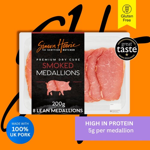 Simon Howie Dry Cured Smoked Bacon Medallions