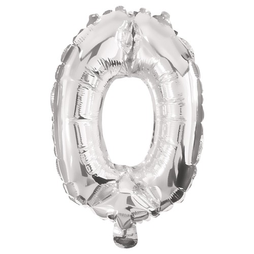 Decorata Silver Numeral Foil Balloon 85cm No. 0