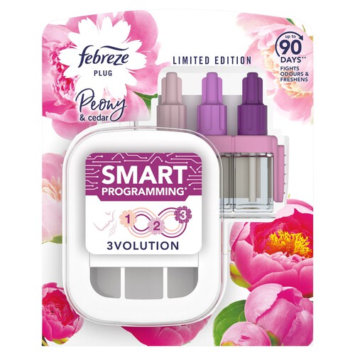 Febreze 3volution Air Freshener Plug-In Starter Kit Peony & Cedar