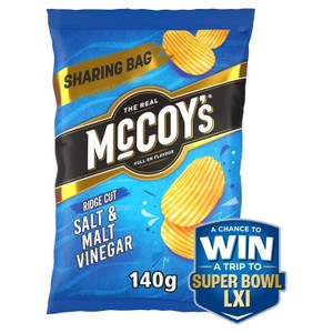McCoy's Salt & Malt Vinegar Sharing Crisps  140g