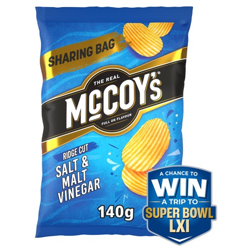 McCoy's Salt & Malt Vinegar Sharing Crisps  140g