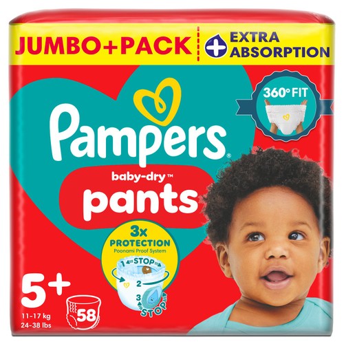Pampers Pants Nappies Pull On Size 5+ Junior