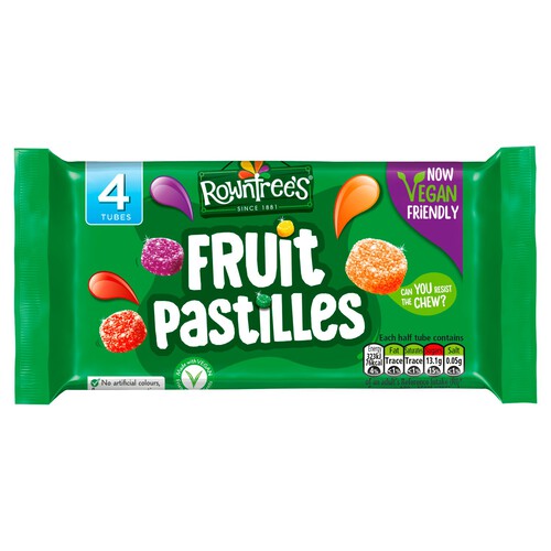 Rowntree's Fruit Pastilles Vegan 4 Tubes 