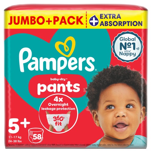Pampers Pants Nappies Pull On Size 5+ Junior