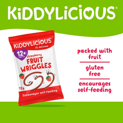 Kiddylicious Strawberry Wriggles Baby Snacks 