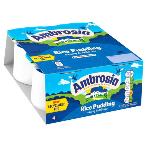 Ambrosia Rice Pudding Dessert Snack Pots Multipack 4 x 120g