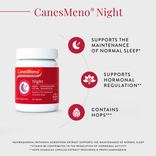 CanesMeno Menopause Support Night Food Supplement 30 Tablets