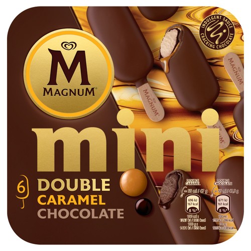 Magnum Mini Double Chocolate & Double Caramel Ice Cream Sticks 6 x 55ml