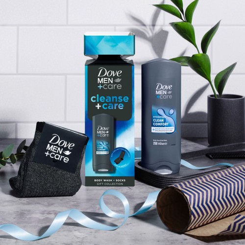 Dove Men Care Cleanse Care Bodywash And Socks Gift Set Cracker