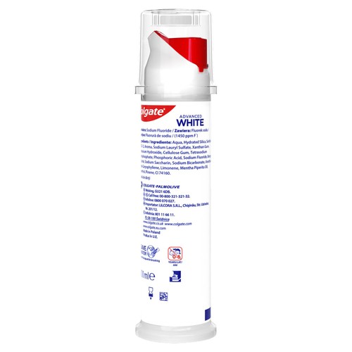 Colgate Advance White Teeth Whitening Toothpaste Pump