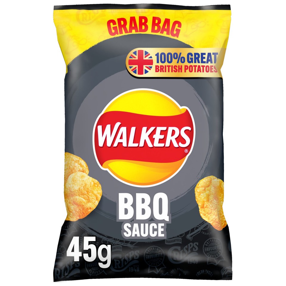 Barbecue Rip Walker's Walkers BBQ Sauce Crisps 45g - Morrisons Online Groceries & Offers