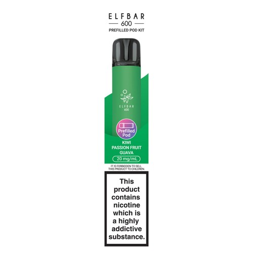 Elfbar 600 Rechargeable Prefilled Pod Kit Kiwi Passion Fruit Guava