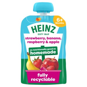 Heinz Strawberry, Banana, Raspberry & Apple Baby Food Pouch 6+ Months
