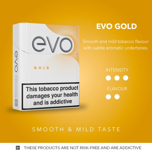 EVO Gold Tobacco Sticks Designed Exclusively For Heating 20 Pack