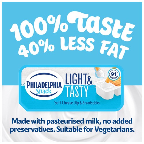 Philadelphia Snack Soft Cheese Dip & Breadsticks 3 Pack Multipack