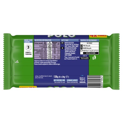 Polo Original Mint Tube Multipack 4 Pack 