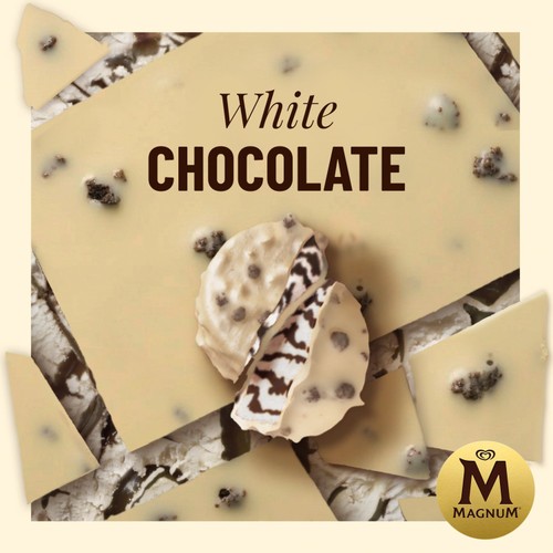 Magnum Bonbon White Chocolate & Cookies Ice Cream Frozen Snack   12 pack
