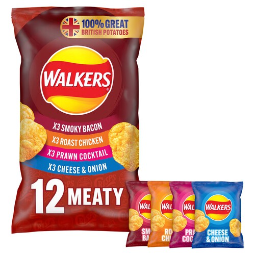 Walkers Meaty Variety Multipack Crisps 