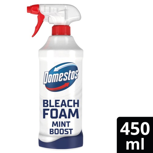Domestos Bleach Foam Toilet and Bathroom Cleaner Spray 450ml