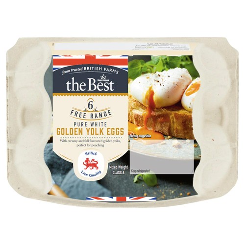 Morrisons the best white golden yolk free range eggs