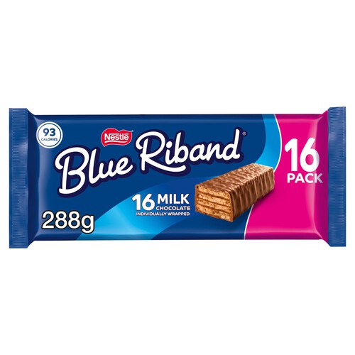 Blue Riband Milk Chocolate Caramel Wafer Biscuit Multipack 16 Pack