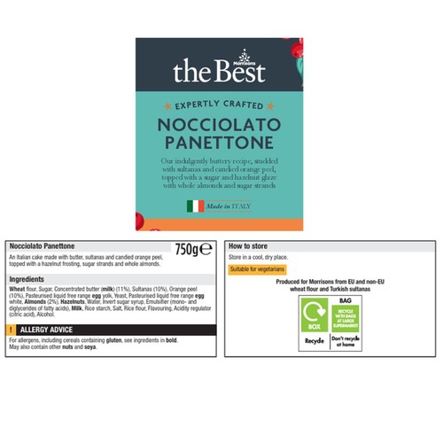 Morrisons The Best Nocciolato Panettone 750g