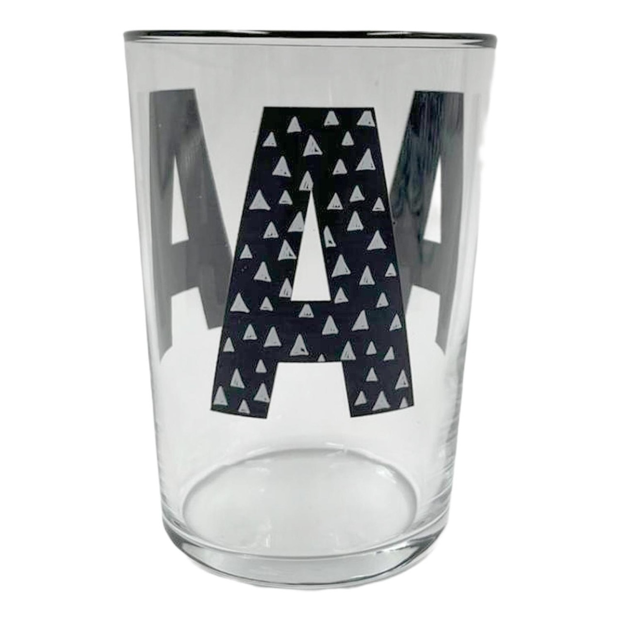 Nutmeg Home Alphabet Glass A And Black Rim 510ml