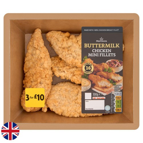 Morrisons British Buttermilk Chicken Mini Fillets 300g