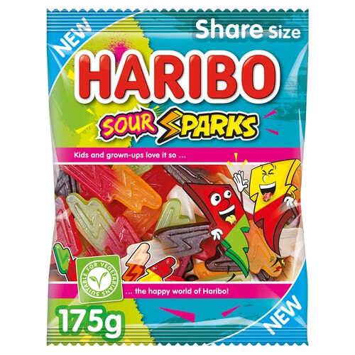 Haribo Sour Sparks Vegetarian Sweets Share Bag