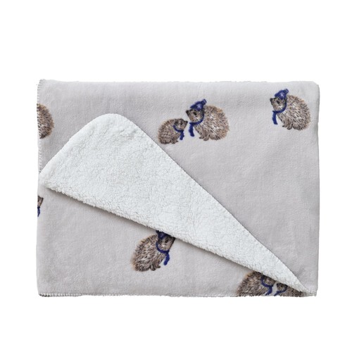 Nutmeg Home Winter Hedgehog Sherpa Throw