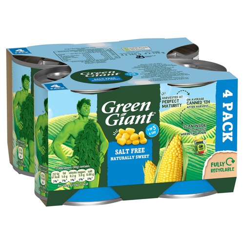 Green Giant Salt Free Sweetcorn (4x198g)